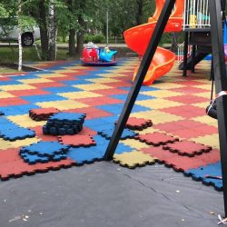 Детская площадка с резиновой плиткой от ЛДПарк